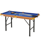 Soozier 55' Portable Folding Billiards Table Game Pool Table for Whole Family Number Use With Cues, Ball, Rack, Chalk, Blue |