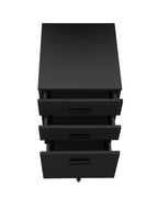 File Cabinet, Rolling Mobile, Storage Drawers, Printer Stand, Office, Work, Black Laminate, Contemporary, Modern - Grand Gold