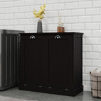 Two-Compartment Tilt-Out Laundry Sorter Cabinet-Black - Grand Goldman Shop