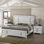 Clelane 3-Piece Wood Bedroom Set, Shiplap Panel King Bed and 2 Nightstands - Grand Goldman Shop
