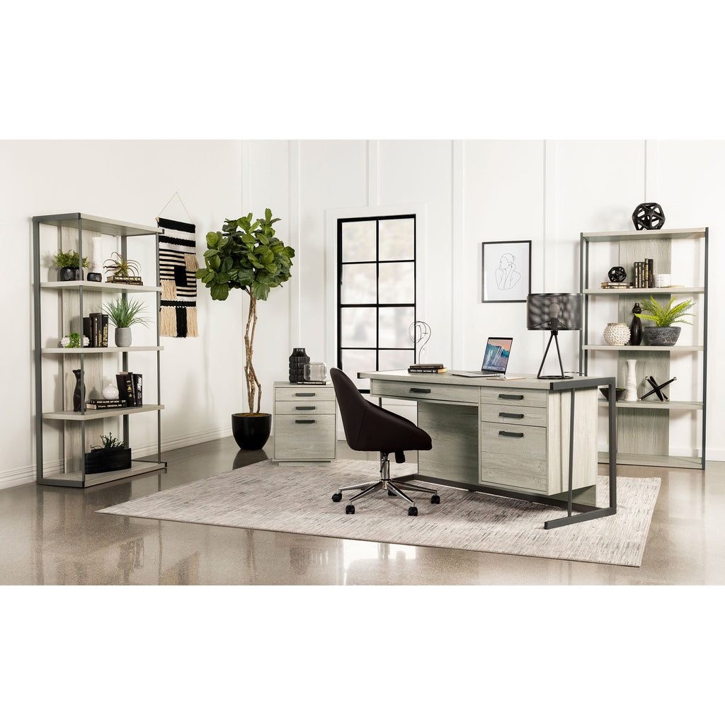 Loomis Whitewashed Grey 3-Drawer Home Office File Cabinet in White+Gray with MDF Construction, 19.75 x 19.75 x 25 inches - Gr