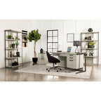 Loomis Whitewashed Grey 3-Drawer Home Office File Cabinet in White+Gray with MDF Construction, 19.75 x 19.75 x 25 inches - Gr