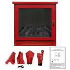 18 inch Freestanding Electric Fireplace Stove heater with 3D Flame effect,Classic Red - Grand Goldman Shop