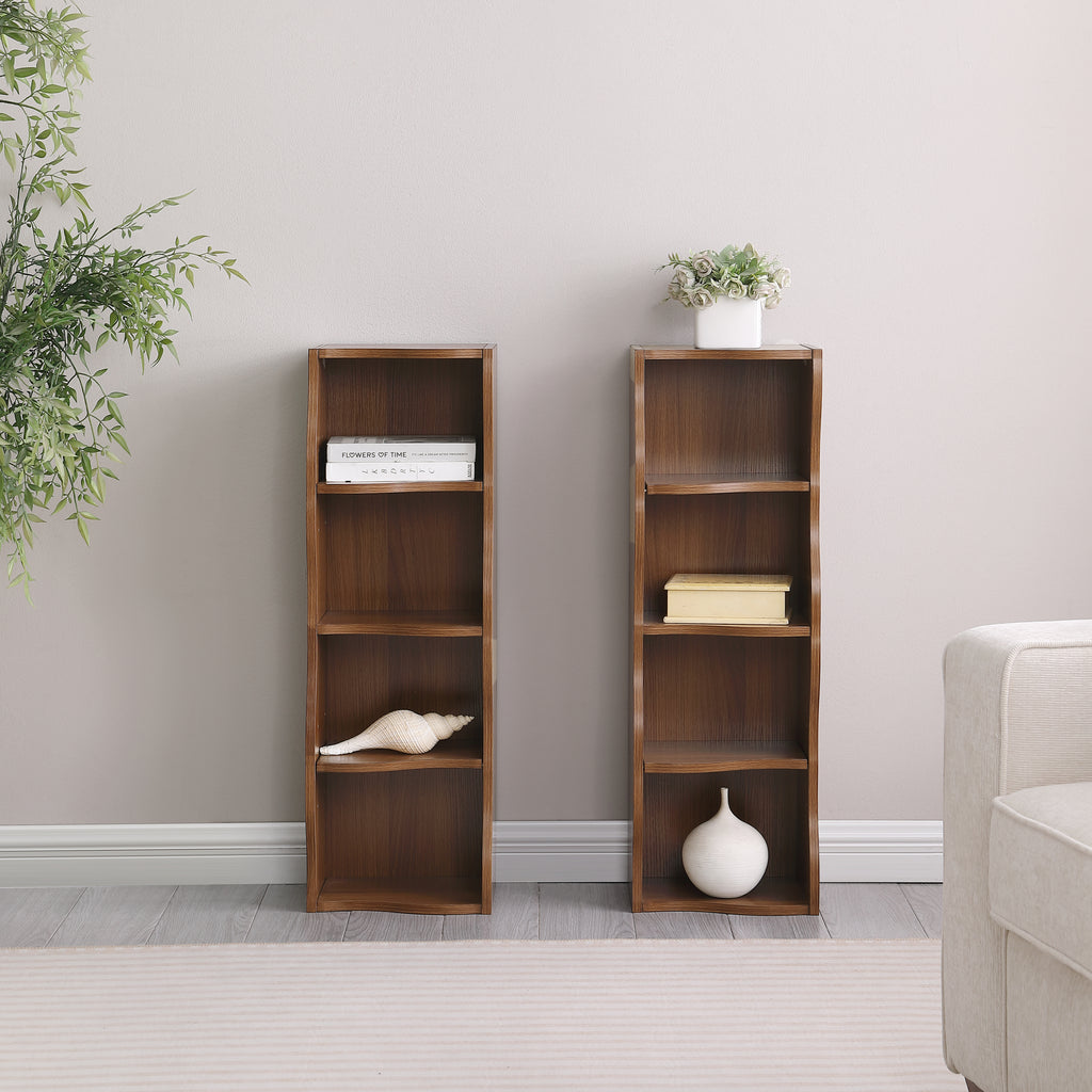 8-layer adjustable shelf ultra-thin bookshelf with a wavy border design, which is more aesthetically pleasing, is suitable for high and narrow, display and multi-functional bookshelves in home offices - Grand Goldman Shop