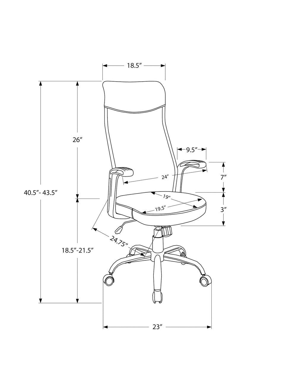 Office Chair, Adjustable Height, Swivel, Ergonomic, Armrests, Computer Desk, Work, Black Mesh, Black Metal, Contemporary, Mod