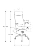 Office Chair, Adjustable Height, Swivel, Ergonomic, Armrests, Computer Desk, Work, Black Mesh, Black Metal, Contemporary, Mod
