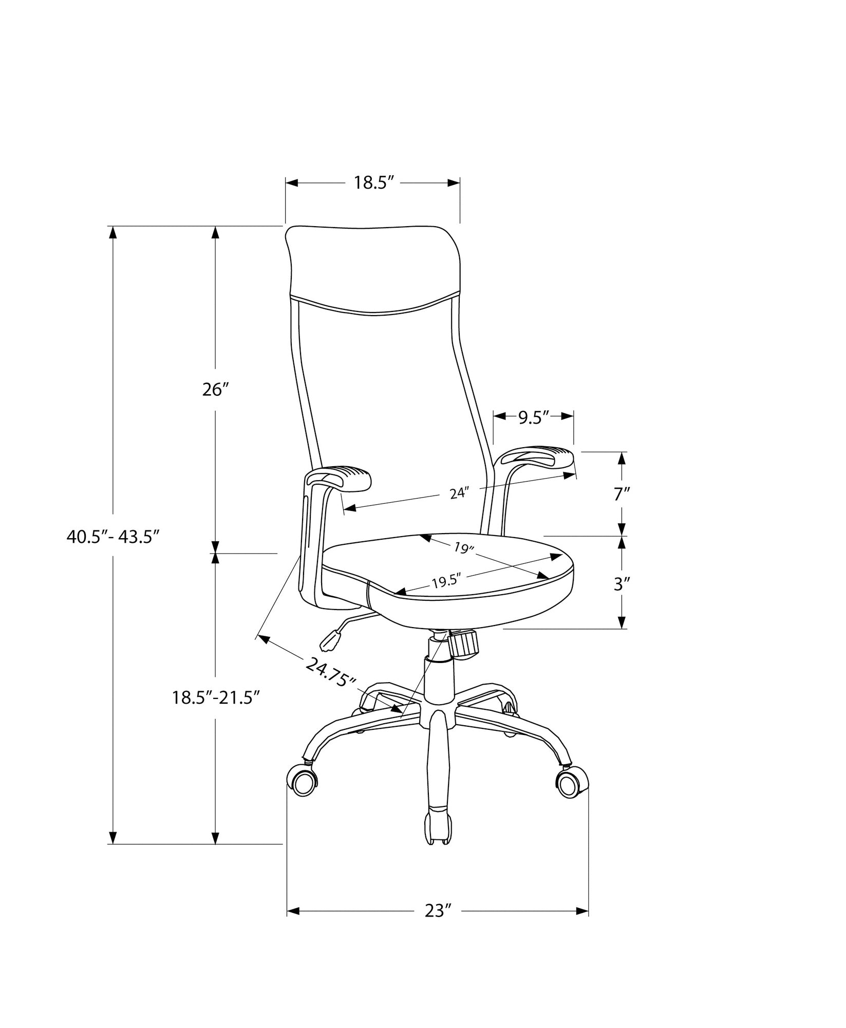 Office Chair, Adjustable Height, Swivel, Ergonomic, Armrests, Computer Desk, Work, Black Mesh, Black Metal, Contemporary, Mod
