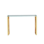 Console Table Stainless Steel Glass,Meal side table Golden Clear  bs-02 - Grand Goldman Shop