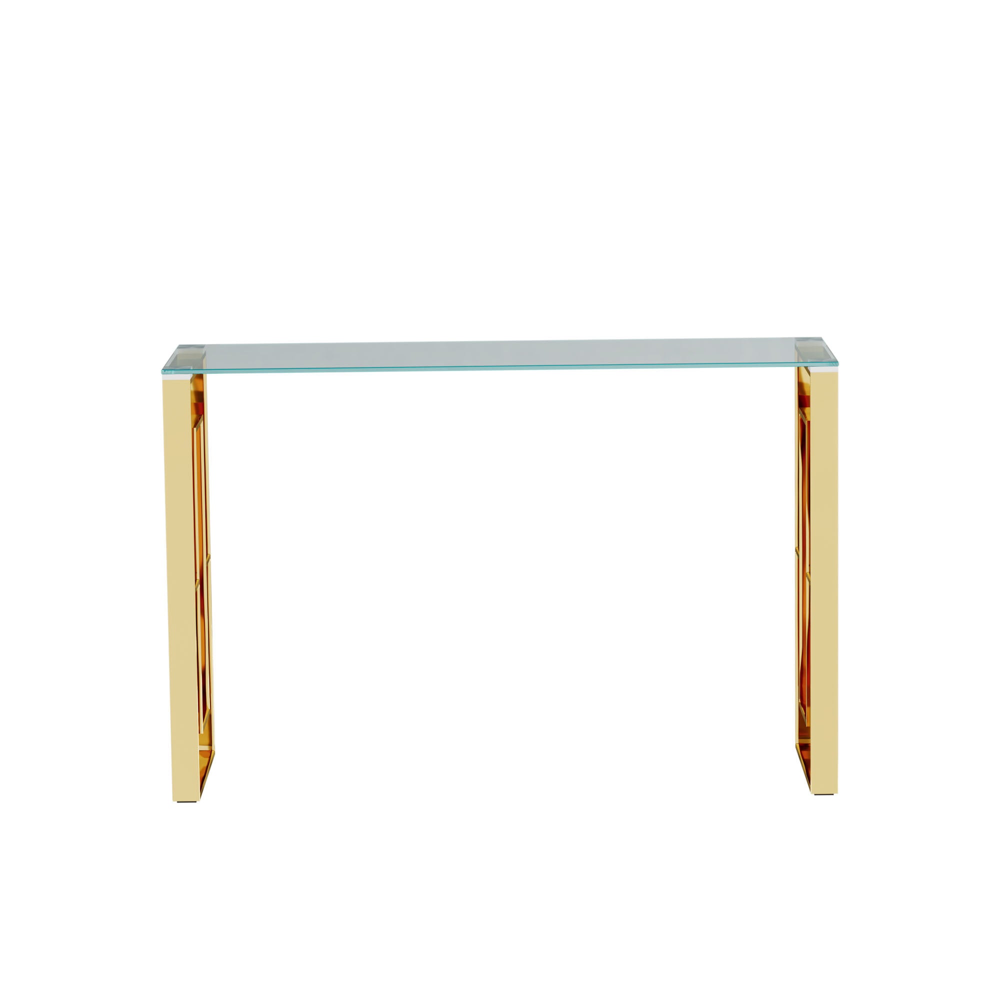 Console Table Stainless Steel Glass,Meal side table Golden Clear  bs-02 - Grand Goldman Shop