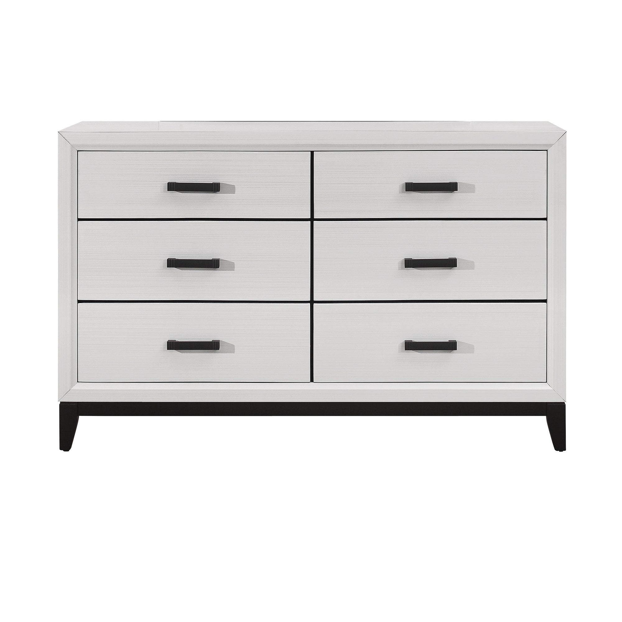 MIRAGE White 5PC King Bedroom Set with Rubber Wood and Slats - Grand Goldman Shop