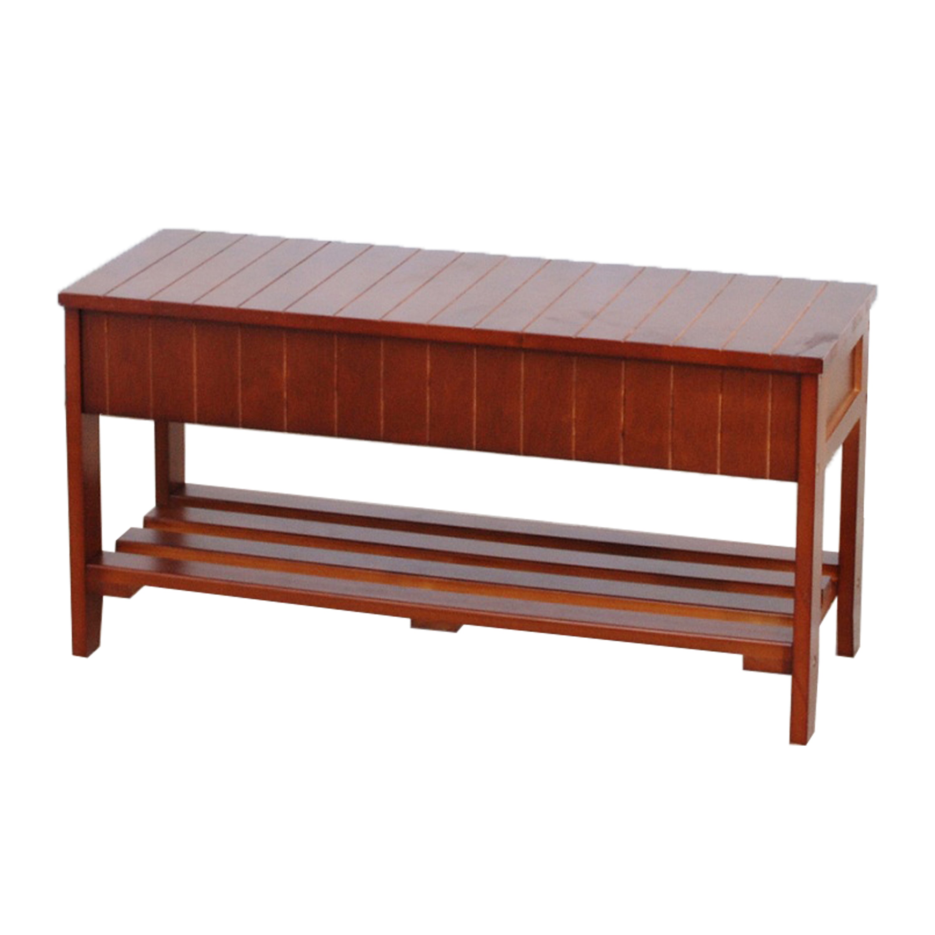 Quality Solid Wood Shoe Bench with Storage, Cherry - Grand Goldman Shop