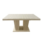 Rectangular extendable dining table, suitable for 6-10 people, with veined travertine pattern, dimensions 160-200 cm, simple and elegant. - Grand Goldman Shop