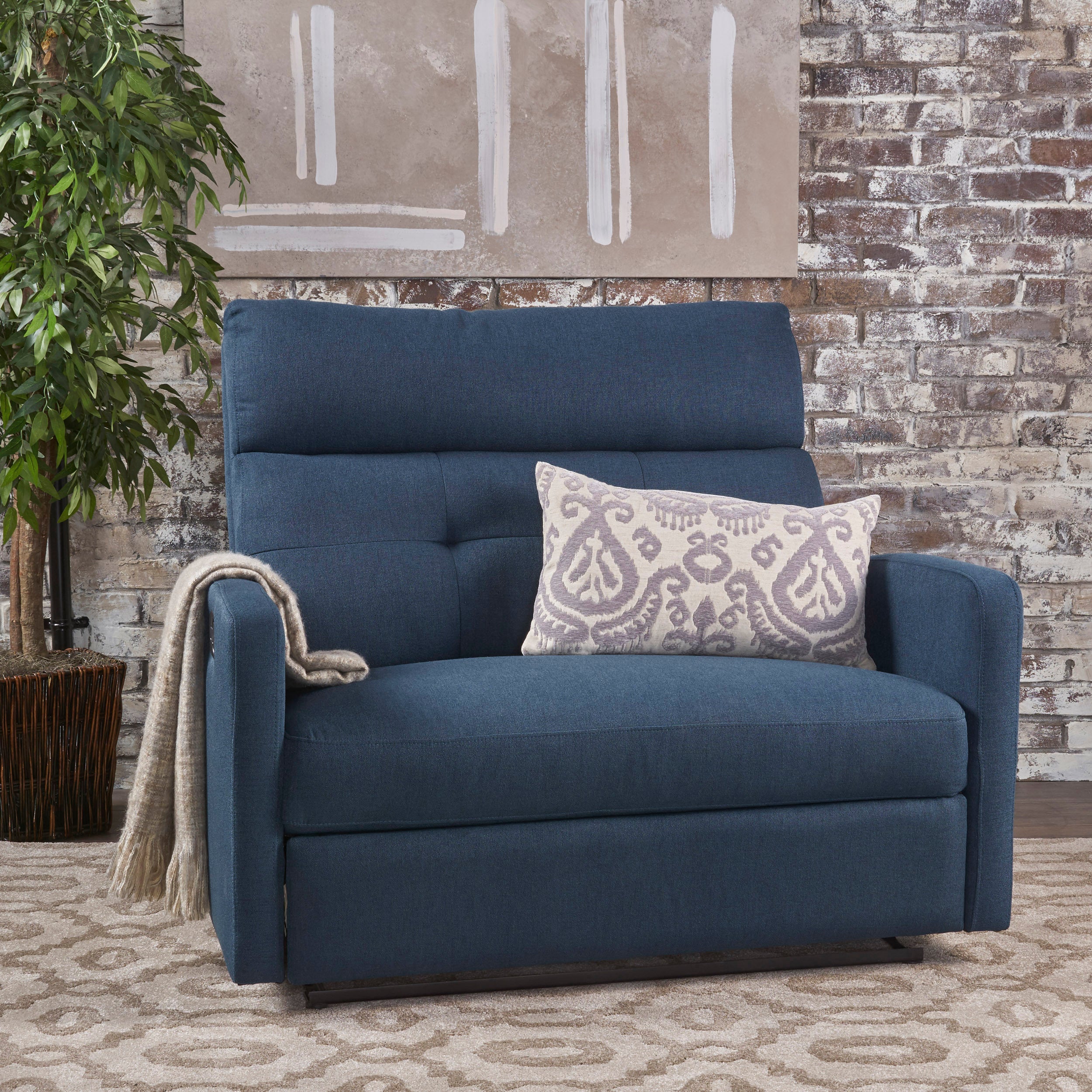 Alma Contemporary Upholstered Loveseat Recliner - Grand Goldman Shop