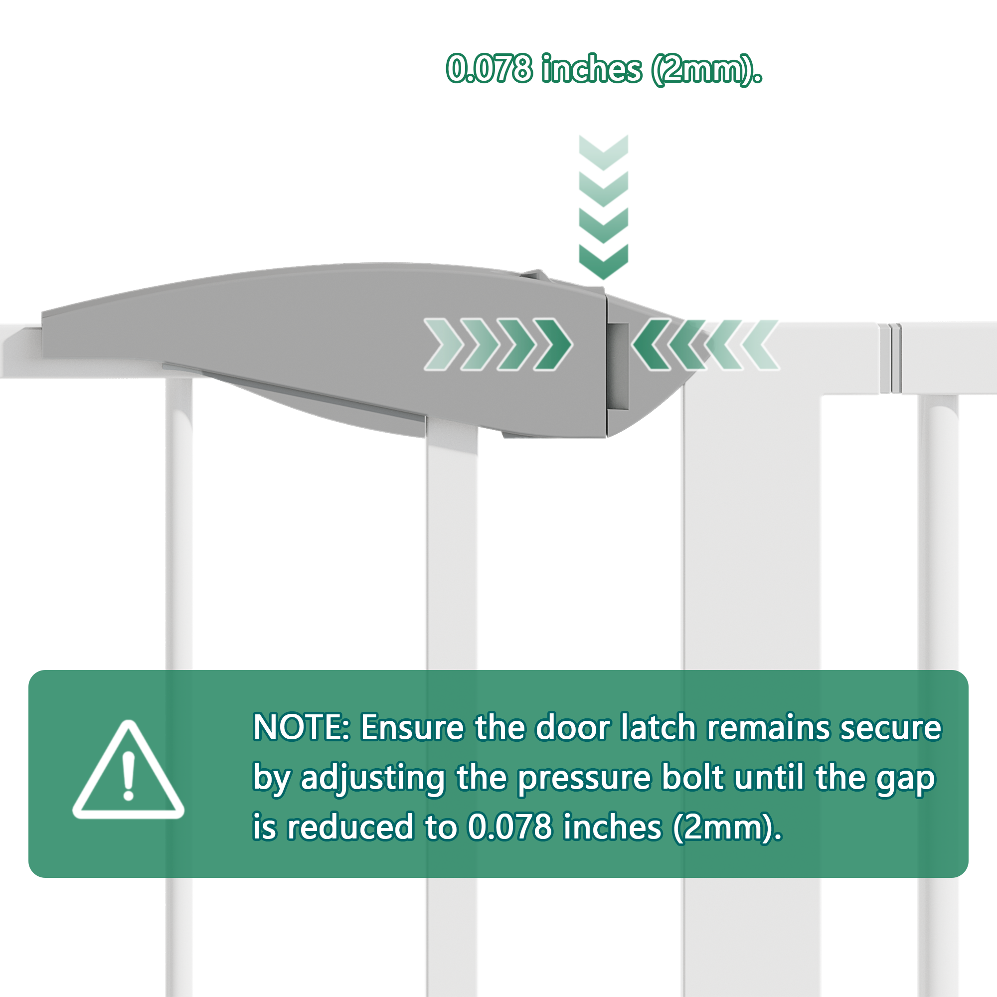 White Pressure-Mounted Baby Gate for Stairs, 29.5-44.1' Wide, Steel and ABS Construction, Easy Walk-Through Design for Kids a
