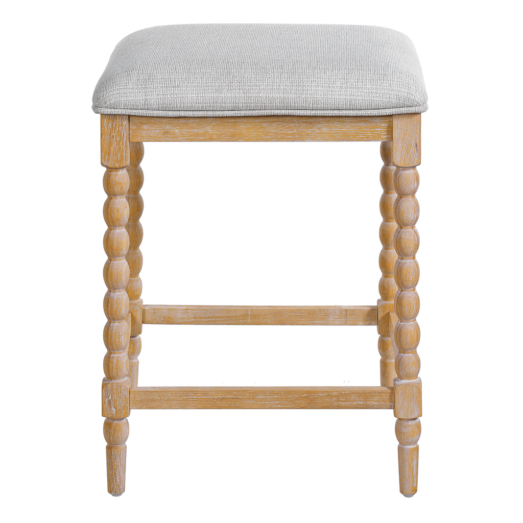 26''Counter Stools,Set of 2 with Upholstered Seat, Solid Acacia wood Frame, Foam-Padded Seat, Open Airy Design for Kitchen Island and Bar, Natural - Grand Goldman Shop
