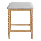 26''Counter Stools,Set of 2 with Upholstered Seat, Solid Acacia wood Frame, Foam-Padded Seat, Open Airy Design for Kitchen Island and Bar, Natural - Grand Goldman Shop