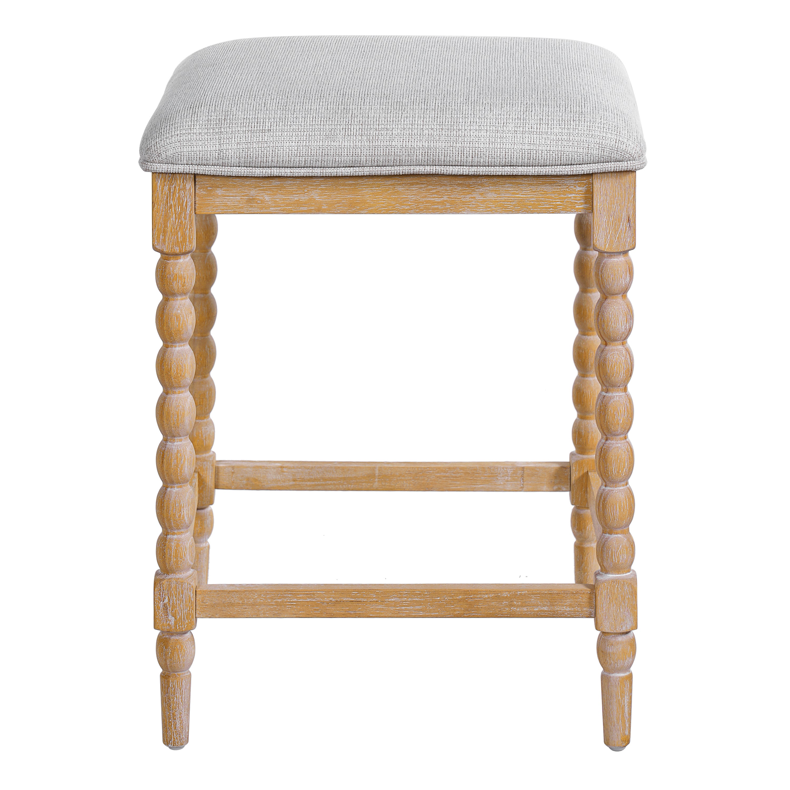 26''Counter Stools,Set of 2 with Upholstered Seat, Solid Acacia wood Frame, Foam-Padded Seat, Open Airy Design for Kitchen Island and Bar, Natural - Grand Goldman Shop