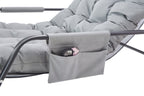 Rocking Chair with Extra-Wide Technical leather  Upholstered Gliding Chair Boucle Reclining Chair, Modern Accent Chair for Living Room Nursery Bedroom -Grey - Grand Goldman Shop