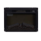 Electric Fireplace Insert 23' 1400W 120V ,Equipped with remote control, ultra thin heater with log set & realistic flame - BLACK - Grand Goldman Shop