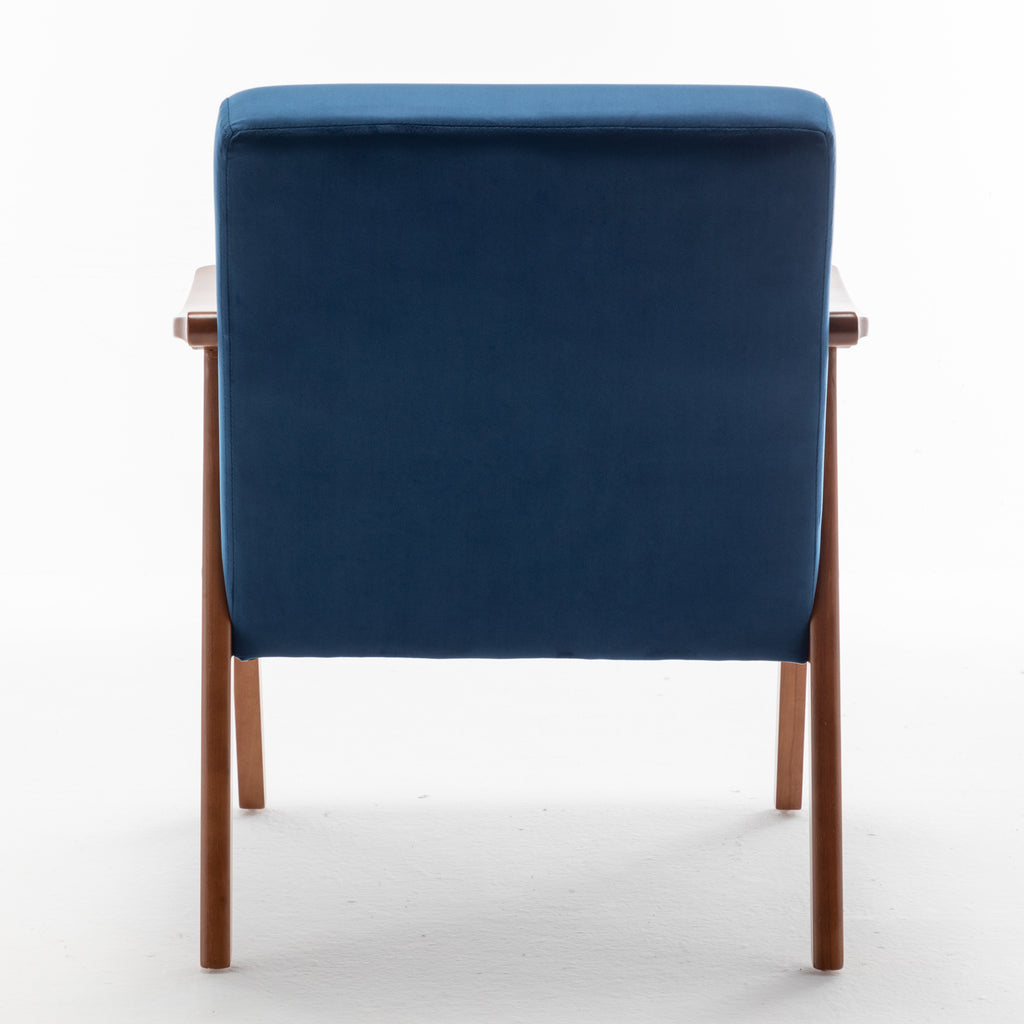 Mid-Century Modern Wingback Accent Chair with Solid Wood Frame and Extra-Thick Backrest – Lounge Chair for Living Room, Bedroom, or Reading Room - Grand Goldman Shop