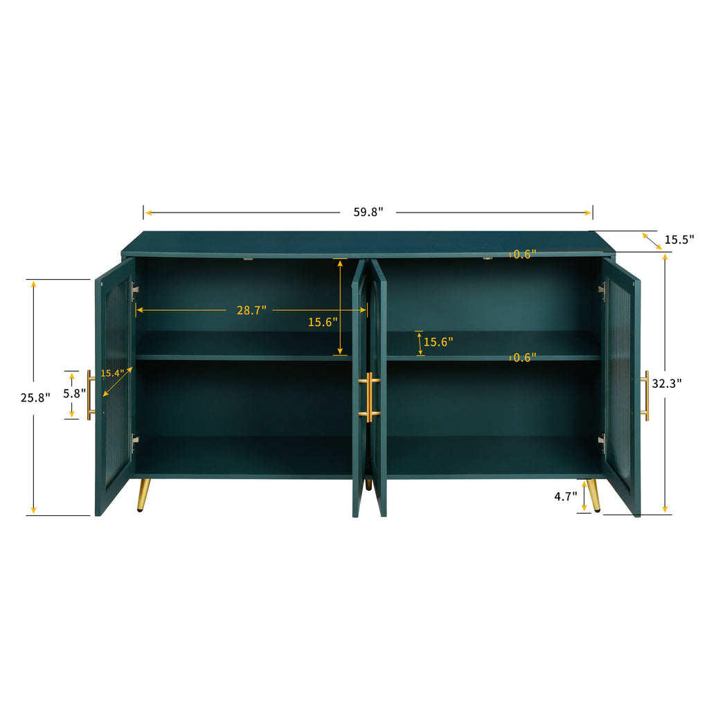 TV Stand for 65+ Inch TV, Wood TV Stand with Storage Cabinet & Adjustable Shelves, Media TV Console for Living Room Bedroom - Grand Goldman Shop
