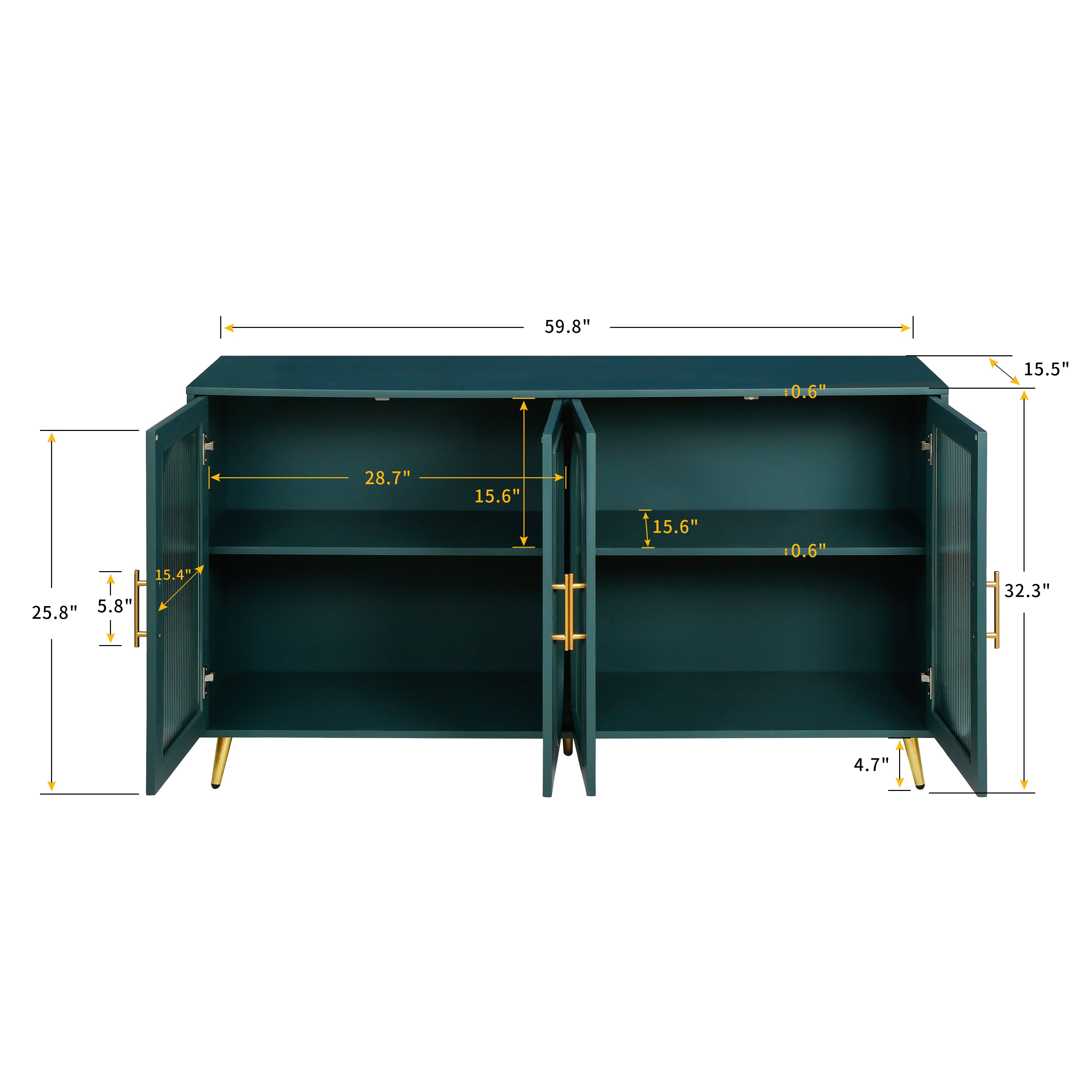 TV Stand for 65+ Inch TV, Wood TV Stand with Storage Cabinet & Adjustable Shelves, Media TV Console for Living Room Bedroom - Grand Goldman Shop