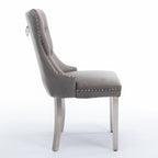 A&A Furniture,Nikki Collection Modern, High-end Tufted Solid Wood Contemporary Velvet Upholstered Dining Chair with Chrome Stainless Steel Plating Legs,Nailhead Trim,Set of 2,Gray and Chrome, SW1701GY - Grand Goldman Shop