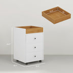 HOMCOM 3 Drawer Home Office Storage Cabinet, Office Drawer on Wheels with Removable Tray, Under Desk Printer Stand with Stora