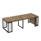 23.62'- 118'Modern Extendable Dining Table,Seats 2-10 People,,Space-Saving Wood Dining Table for Kitchen/Dining Room/Living Room,Perfect for Family Gatherings/Parties(Ancient Wood) - Grand Goldman Shop
