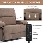 Oversized Velvet Recliner Chair Sofa with Manual Push-Back Functionality in Brown - Grand Goldman Shop