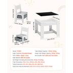 Kids Table and 2 Chairs Set, Toddler Table and Chair Set with Storage Space under the Table, Cloth Storage Box under the Chai