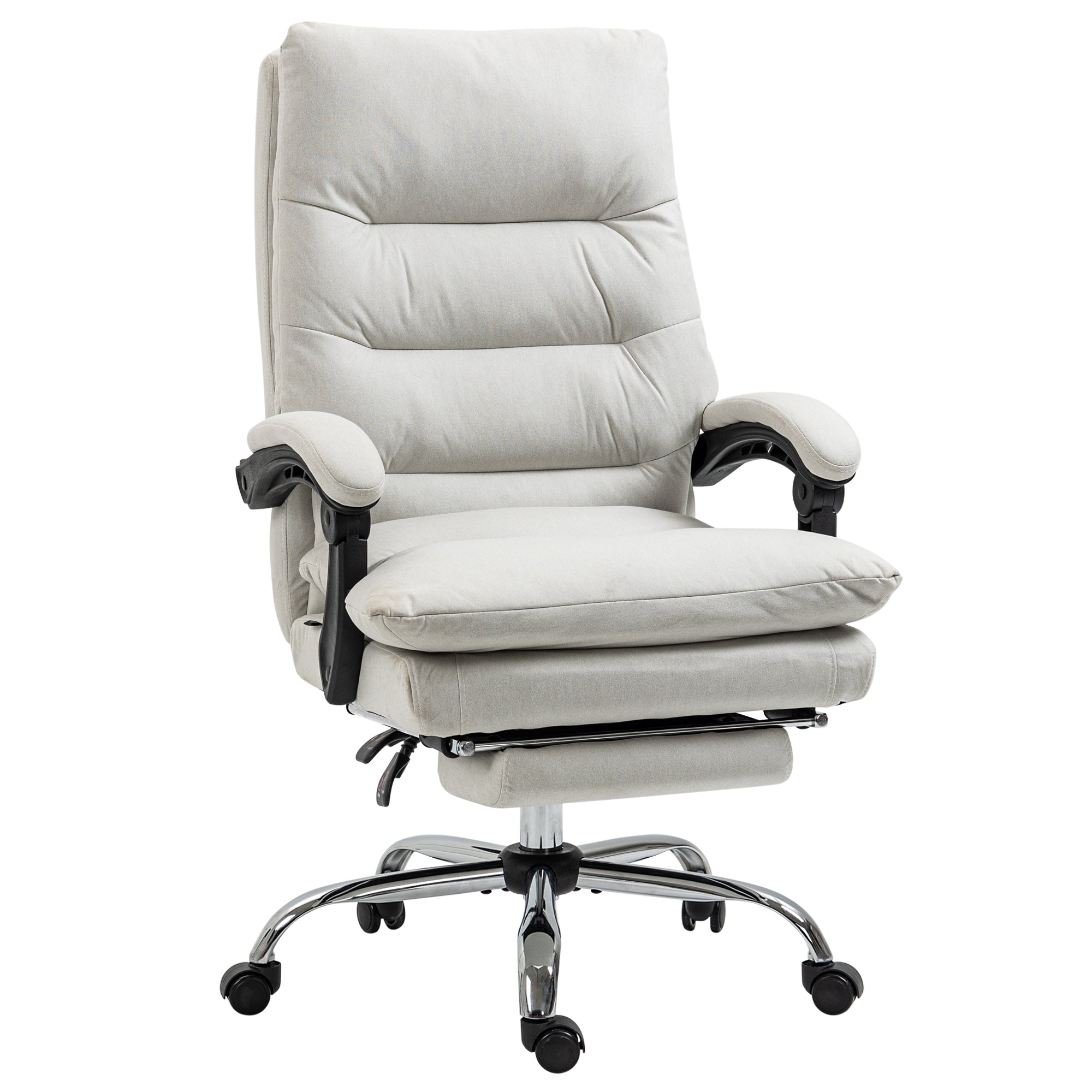 Vinsetto Microfibre Executive Massage Office Chair,  Computer Desk Chair, Heated Reclining Chair with Footrest, Double-tier P