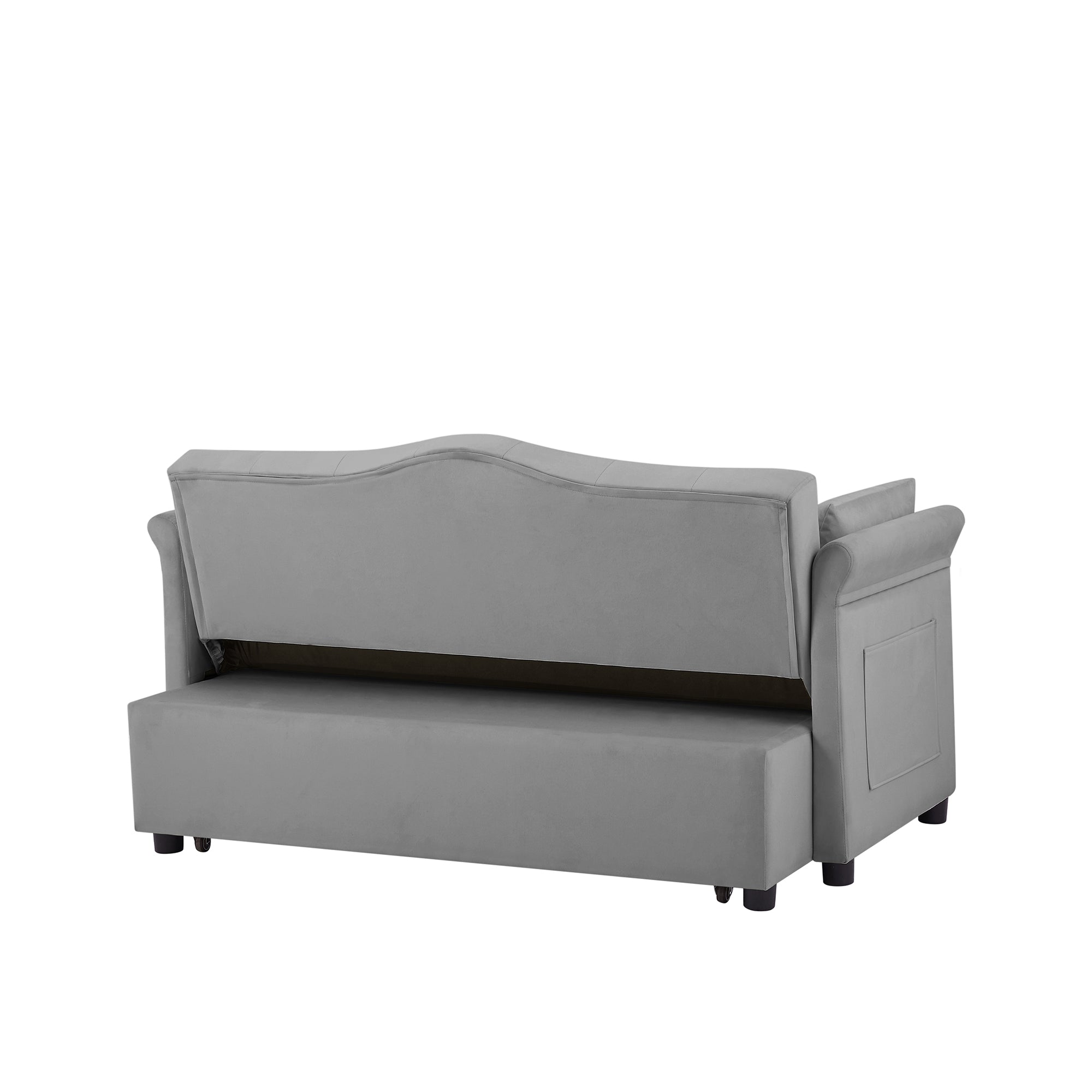 Grey Velvet Sleeper Sofa Bed - Grand Goldman Shop