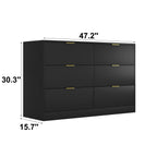 Simply Modern 6-Drawer Dresser, Chest of Drawers for Bedroom, Living Room, Hallway, and Entryway - Large Storage Cabinet Black - Grand Goldman Shop