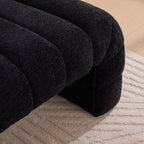Modern Upholstered Armless Bed Bench with Channel Tufted Design in Black Chenille - Grand Goldman Shop