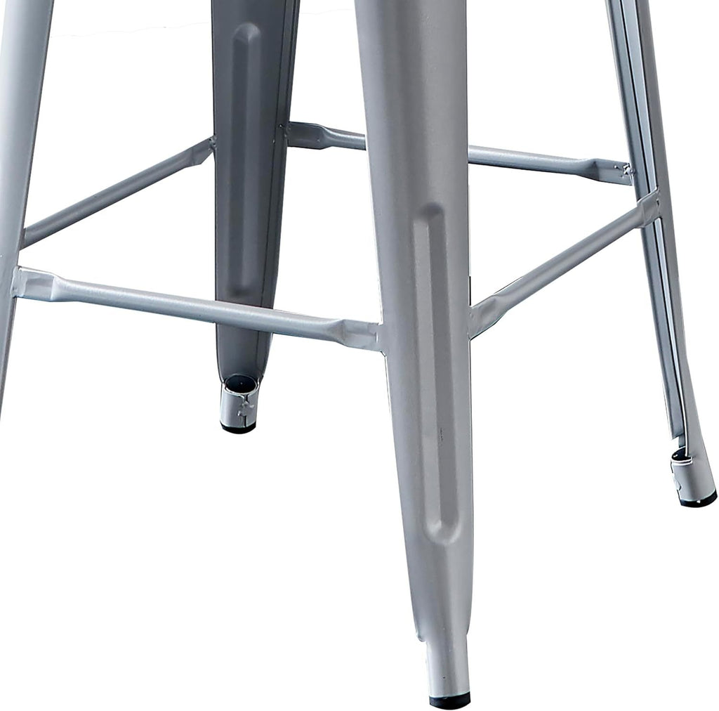 Modern Light Weight Industrial Contemporary Rustic Vintage Costal Metal Barstools with Bucket Back and 4 Leg Design, Seat Bar