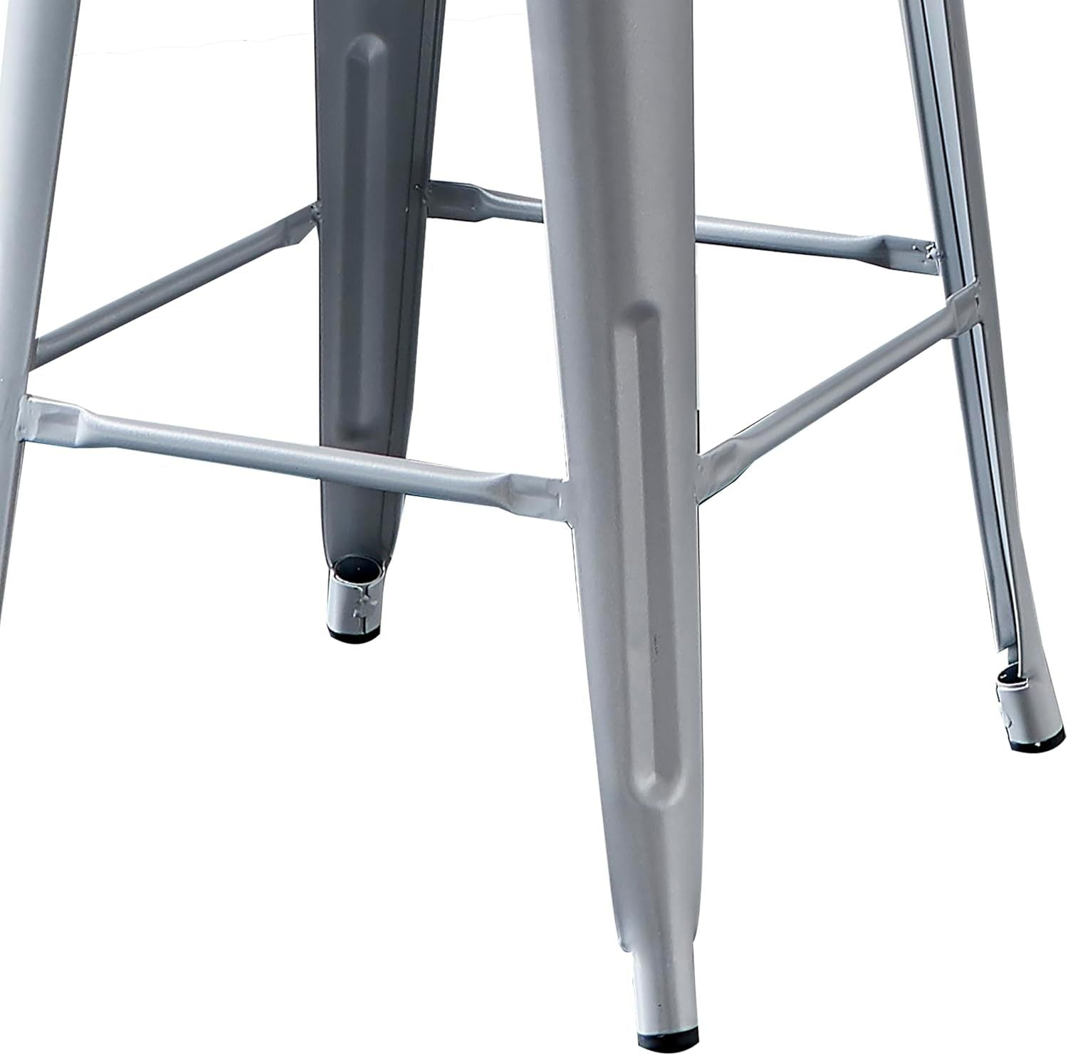 Modern Light Weight Industrial Contemporary Rustic Vintage Costal Metal Barstools with Bucket Back and 4 Leg Design, Seat Bar