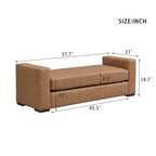 Stylish and Durable Brown Faux Leather Ottoman - Grand Goldman Shop
