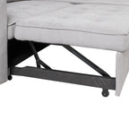 Modern Reversible L-Shape Pull Out Sleeper Sofa with Storage Chaise and Stools, Gray Linen, 104.5' - Grand Goldman Shop