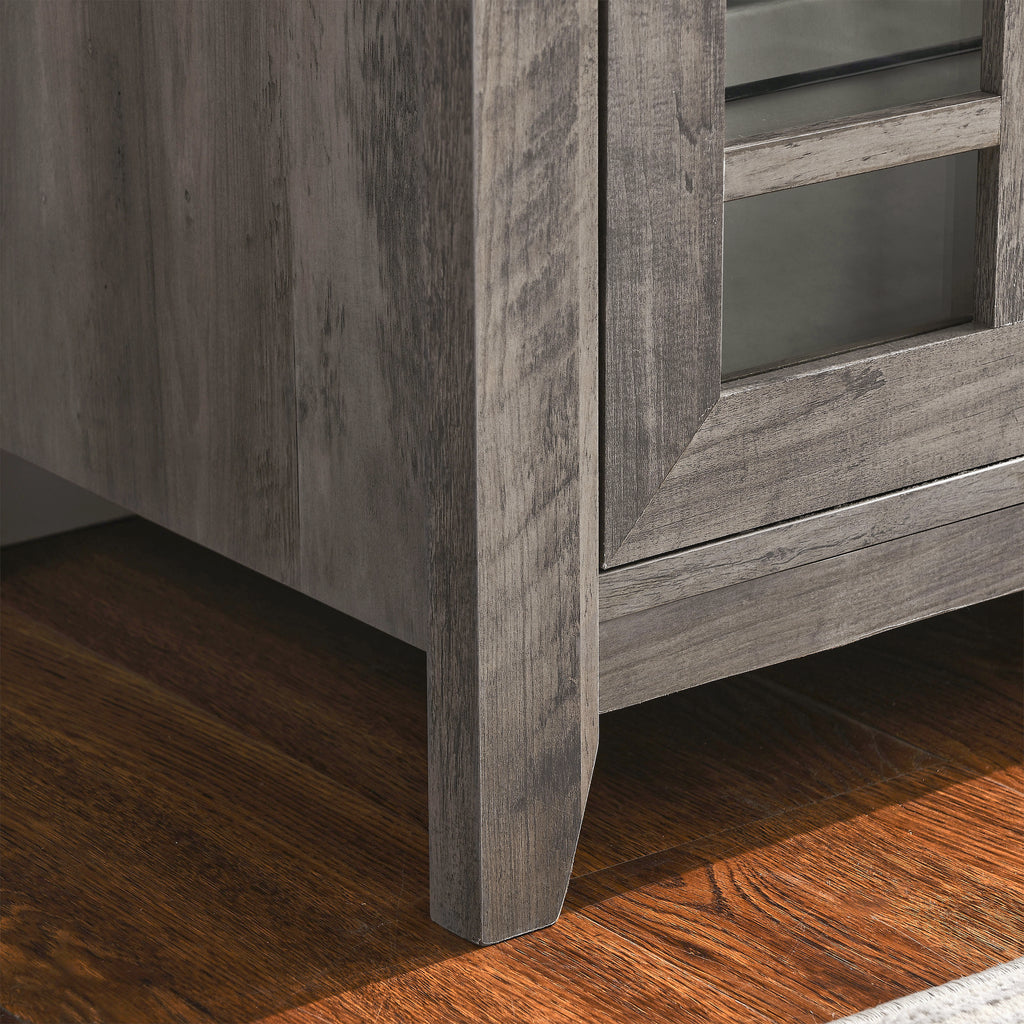 55 inch TV Media Stand with Electric Fireplace KD Inserts Heater,Gray Wash Color - Grand Goldman Shop