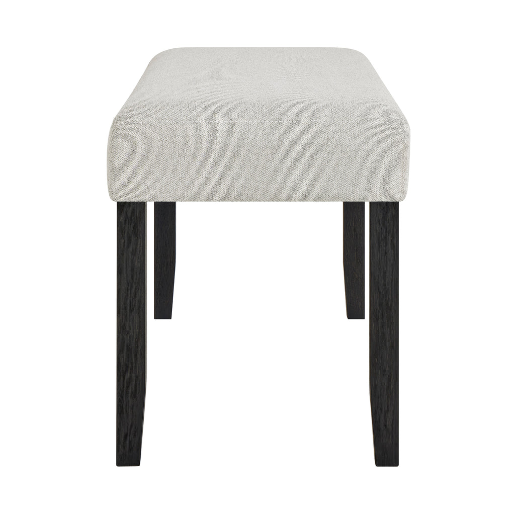1pc Contemporary Upholstered Dining Bench Light Gray Finish Dining Room Living Room Wooden Furniture Black Finish - Grand Goldman Shop