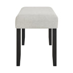 1pc Contemporary Upholstered Dining Bench Light Gray Finish Dining Room Living Room Wooden Furniture Black Finish - Grand Goldman Shop