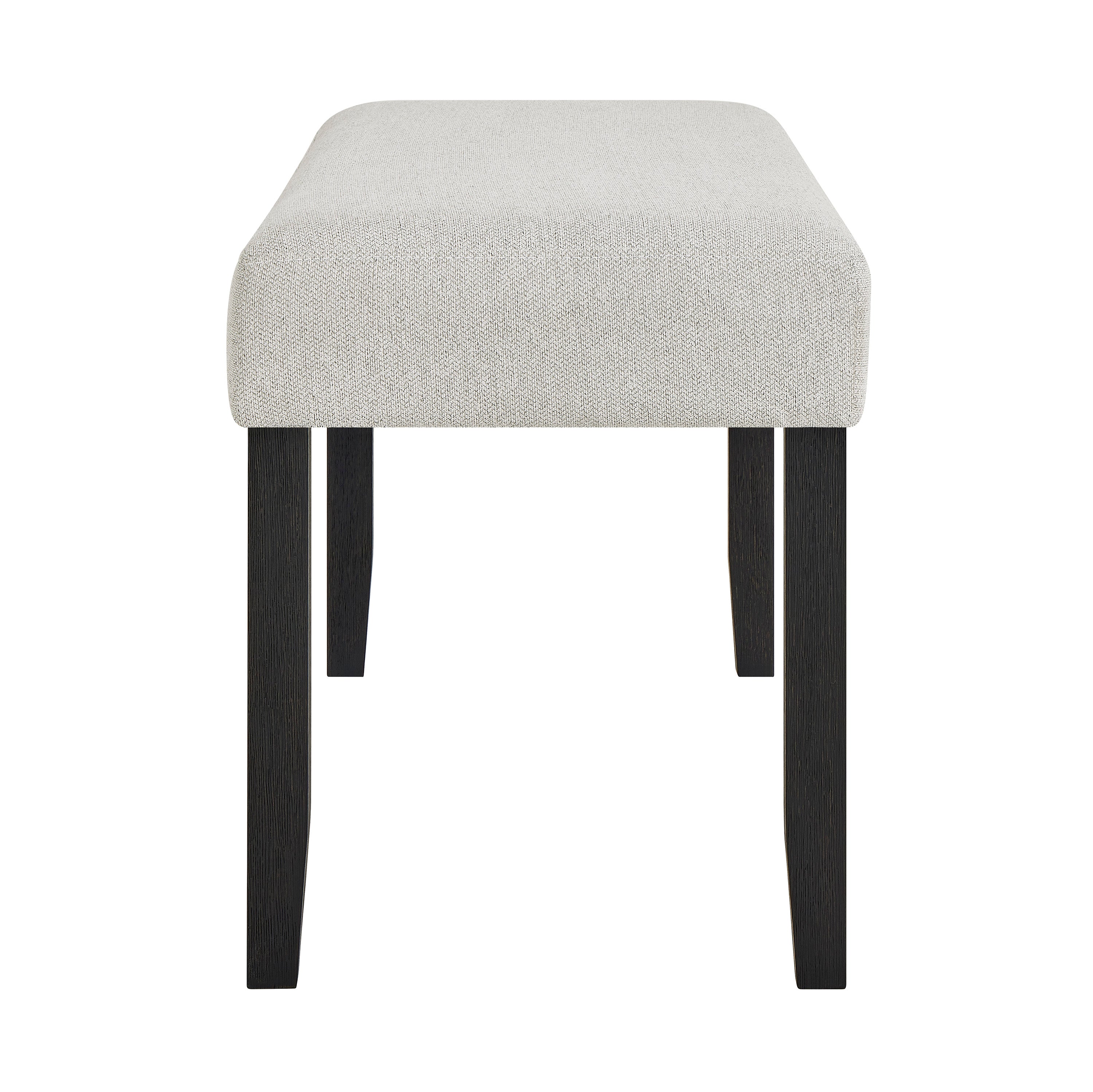 1pc Contemporary Upholstered Dining Bench Light Gray Finish Dining Room Living Room Wooden Furniture Black Finish - Grand Goldman Shop