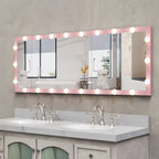 Hollywood Style Full Length Mirror with Lights, 3 Color Modes, Pink Aluminium, 62.6'x23.3' - Grand Goldman Shop