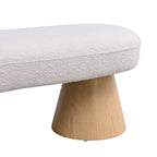 Dining Bench for Dining Room, Upholstered Bedroom End of Bed Entryway Bench Fabric Ottoman for Living Room, Beige Stool Top Wood Leg 300 LBS Weight Capacity - Grand Goldman Shop