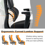 Ergonomic Office Chair with Footrest, High-back Computer Chair with Dynamic Lumbar Support, 2D Headrest & 4D Armrests, Sponge