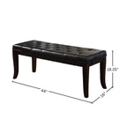 Linon Tufted Bench, Faux Leather, Espresso - Grand Goldman Shop
