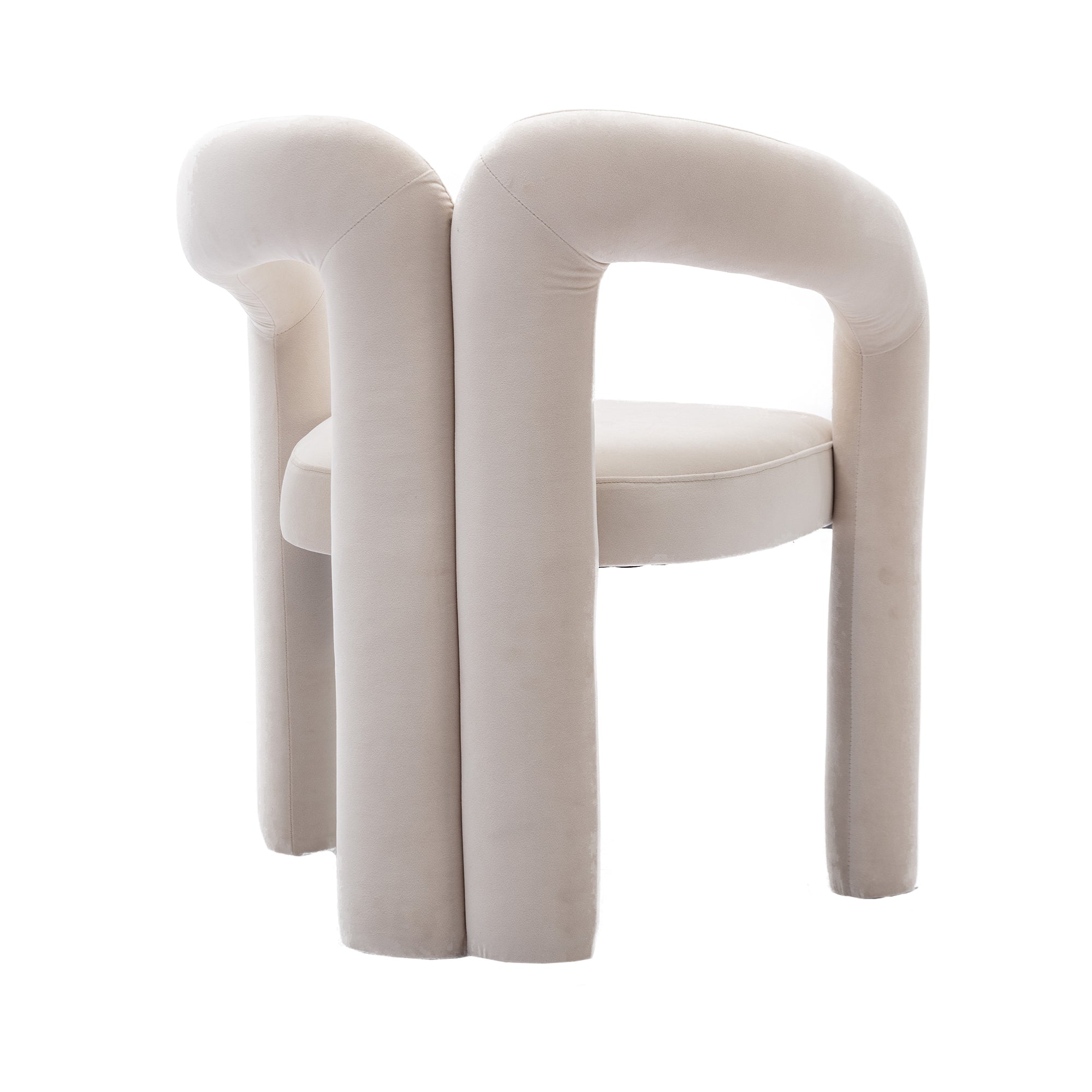 Contemporary Designed Velvet Fabric Upholstered Accent/Dining Chair /Barrel Side Chairs Kitchen Armchair for Living Room set of 2 (Beige Velvet) - Grand Goldman Shop