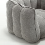 Soft Chenille Bean Bag Chair with High Resilient Foam for Living Room and Bedroom, Comfortable Square Lazy Sofa with Footstool for Adults - Grand Goldman Shop