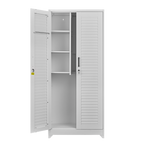 Metal Broom Closet, Garage Storage Cabinet, Tool Chest Bathroom Cabinet with Locking Doors and Wheels, Tall Utility Cabinet w